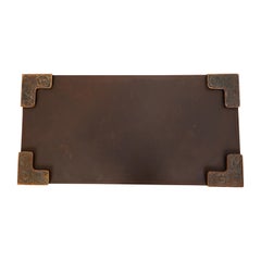 Tiffany Studios New York Zodiac Bronzo Angoli Blotter Con Blotter da scrivania in Pelle