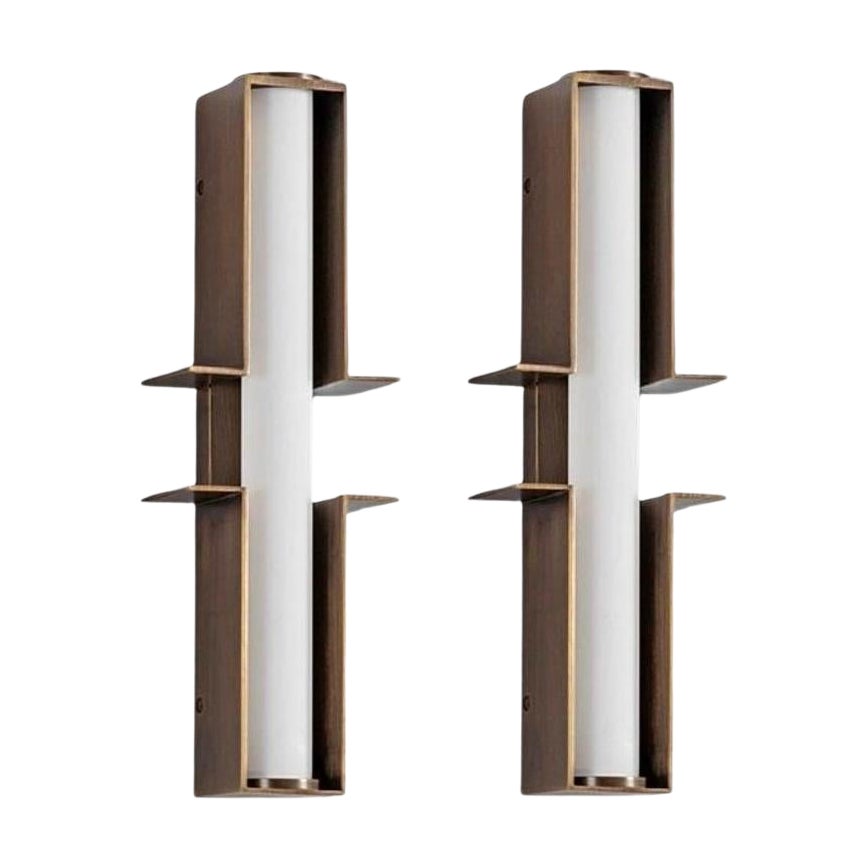 2er-Set Bronze Junction Wall Lights von Square in Circle