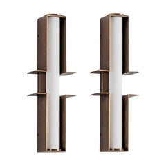 Set of 2 Bronze Junction Wall Lights by Square in Circle