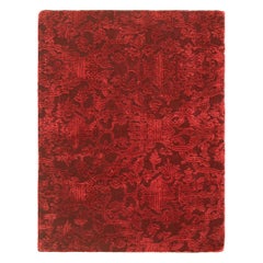 Rug & Kilim’s European Style Rug in Burgundy with Floral Patterns