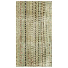 Tapis Vintage Zeki Müren en Beige-Brown avec motif géométrique  Rug & Kilim