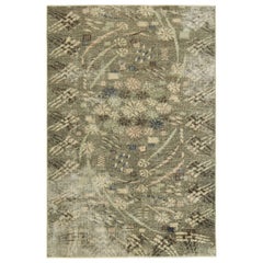 Alfombra vintage Zeki Müren en beige con brillantes motivos abstractos  Rug & Kilim