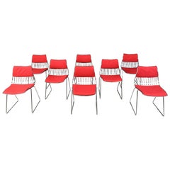 Juego de 8 sillas de comedor de Rudi Verelst para Novalux, años 70