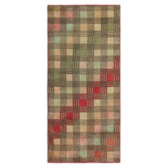 Vintage Zeki Müren Läufer Teppich mit bunten geometrischen Mustern  Rug & Kilim