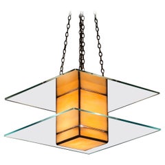 Modernist Glass Pendant Light by Thomas S. Tait, 1930s