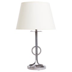 Mid-Century Iron and Rope Table Lamp