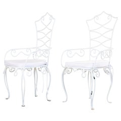 Rene Drouet French Bistro Chairs, Mid 20th Century, Pair