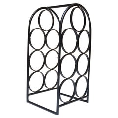 Vintage Wrought Iron Seven-Bottle Wine Holder by Arthur Umanoff