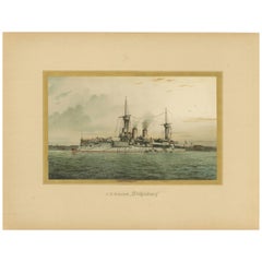 SMS Weissenburg: Deutsches Schlachtschiff als osmanische Ikone - 1903 Chromolithographie