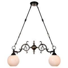 Classic Double Vaseline Glass Globe Chandelier