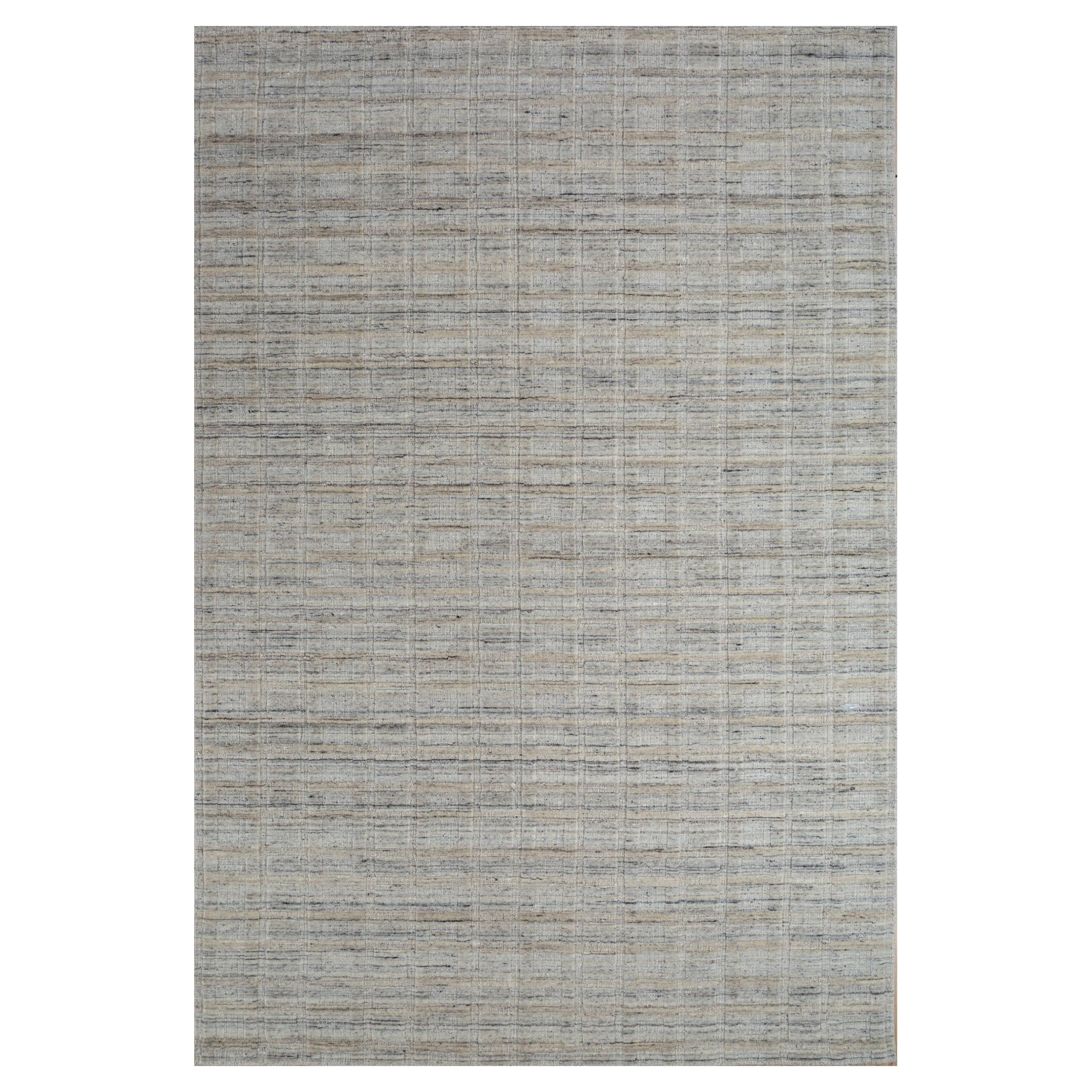 Alfombra de lana Jaipur en blanco nieve, diseño minimalista de lujo