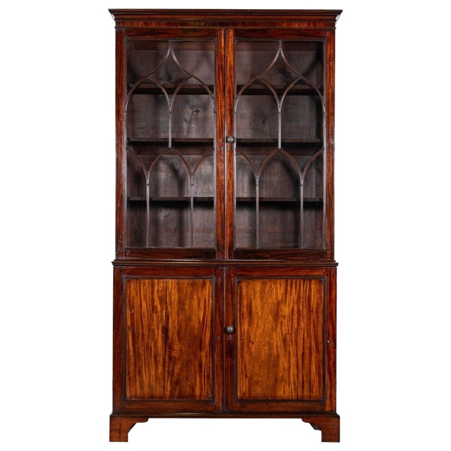 19thC English Regency Mahogany Glazed Bookcase