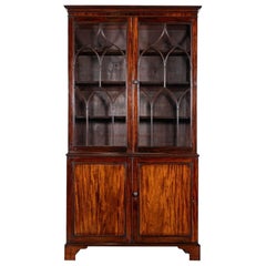 19thC English Regency Mahogany Glazed Bookcase