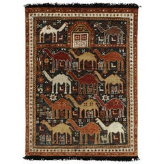 Alfombra de estilo tribal Rug & Kilim en rojo, naranja-marrón, dibujo pictórico