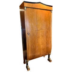 Rare Biedermeier Armoire with Intricate Carvings and Unique Urn Shape