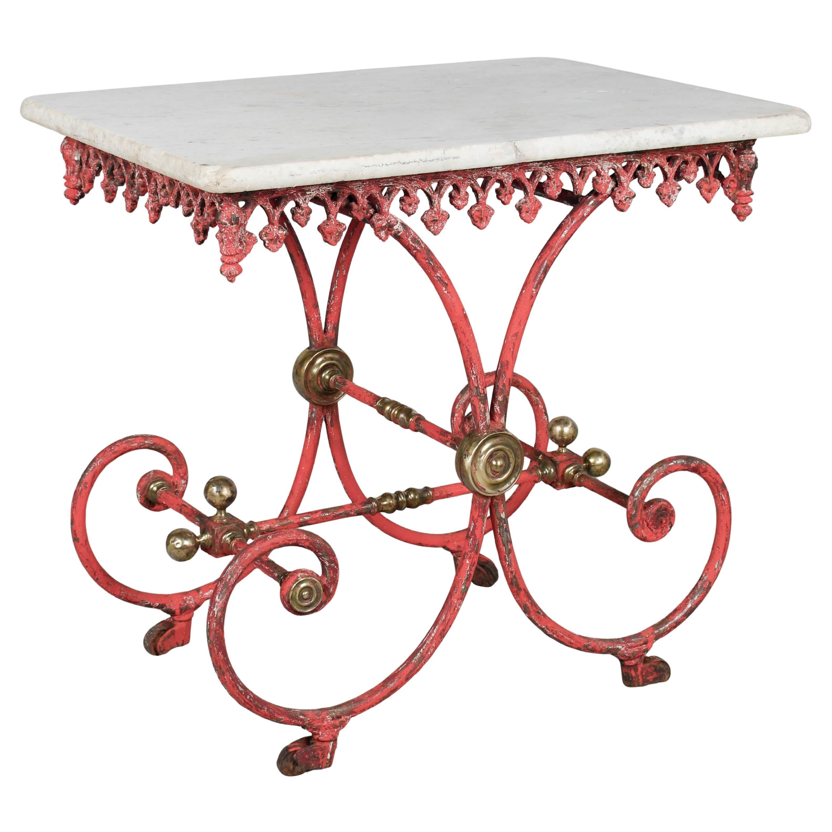 Mesa pastelera francesa de hierro del siglo XIX