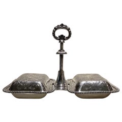 Rare Mechanical Silver Plate Serving Dish