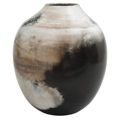 Contemporary ‘2015’ Kintzugi Smoke Fired Vase One of a Kind, Karen Swami
