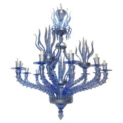 Large Blue Murano Chandelier