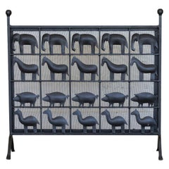 Biombo de hierro forjado para animales al estilo de Atelier Marolles, Francia