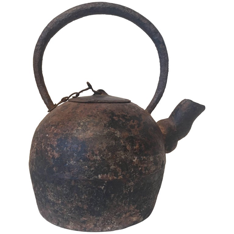 Antique Cast Iron Teapot at 1stDibs