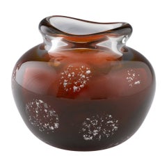 Rare Borske Sklo Cased Amber Vase by Milena Veliskova 1953