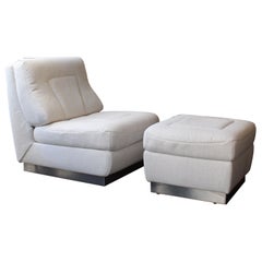 Jacques Charpentier lounge chair and ottoman, 1970s