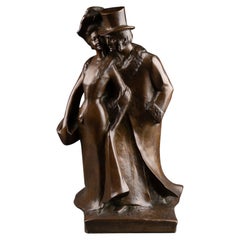 Jean Mich : "The elegants", parinated bronze sculpture, C.1930