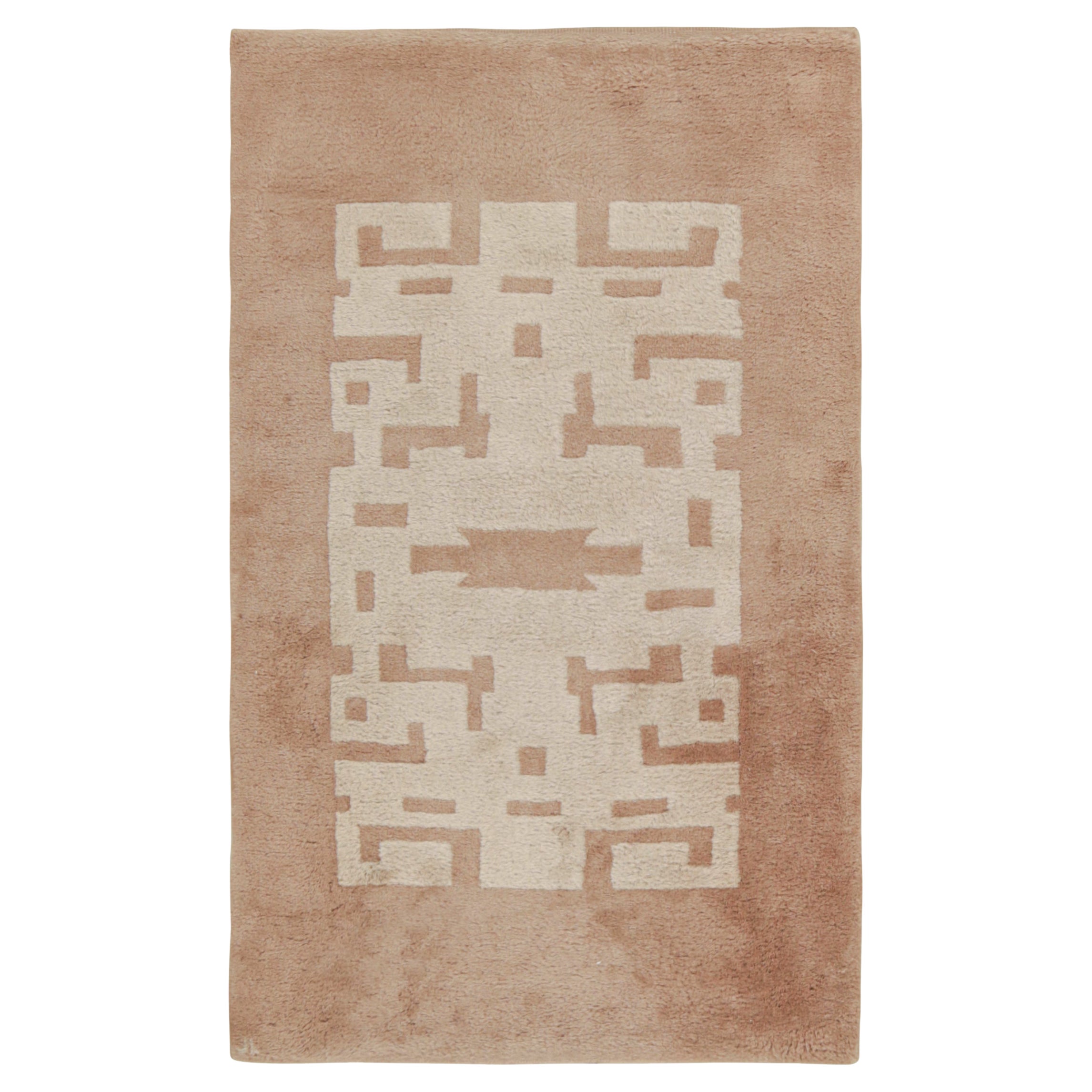 Vintage Leleu French Art Deco Rug with Geometric Pattern  Rug &  Kilim