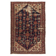 6.3x9 ft Antique Shabby Chic Turkish Rug, ca 1880