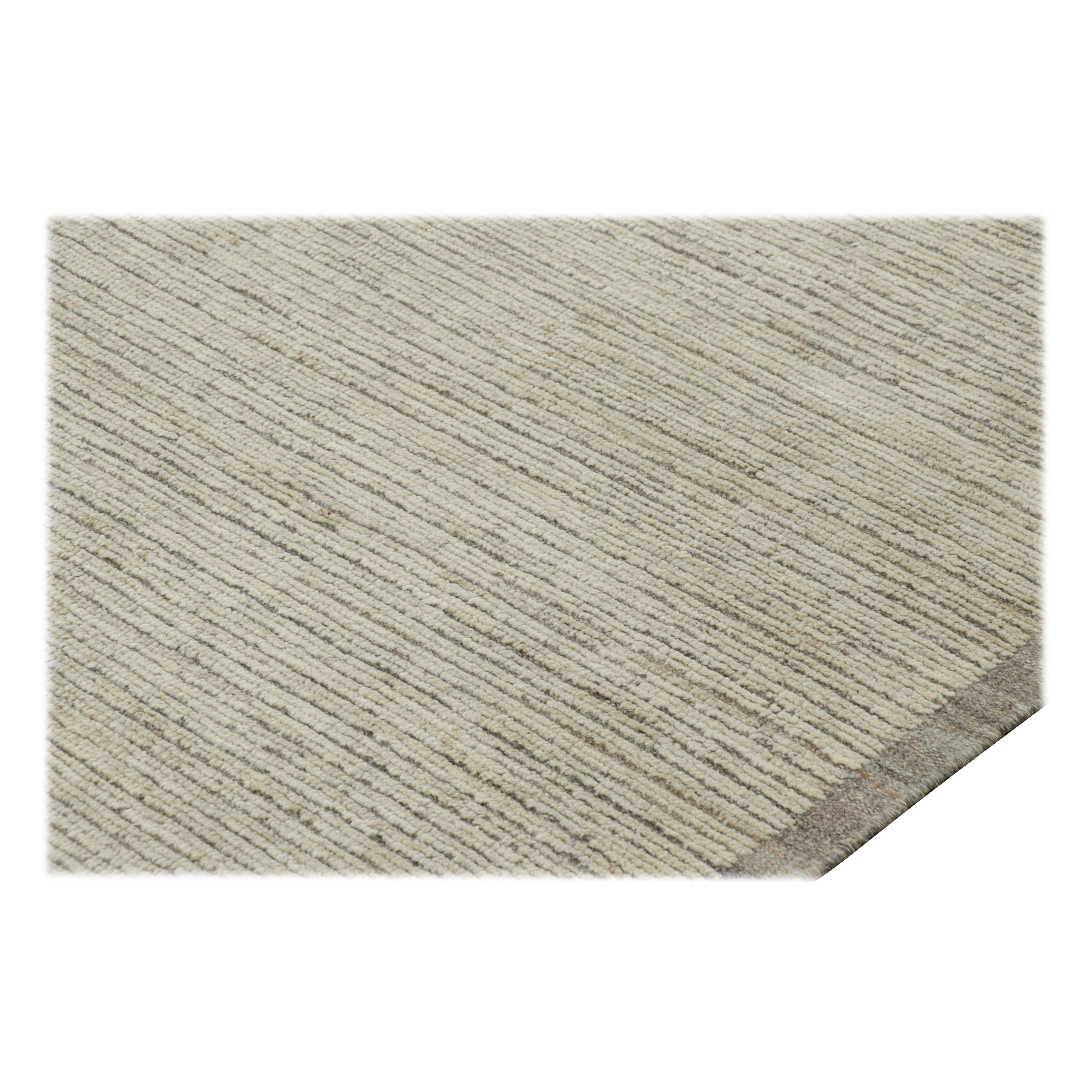 Rug & Kilim’s Oversized Kilim with Beige and White Textural Stripes and Striae