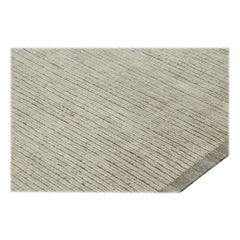 Kilim sobredimensionado de Rug & Kilim con rayas y estrías de textura en beige y blanco
