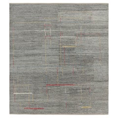 Rug and Kilim’s Oversized Kilim in Black and White with Geometric Patterns