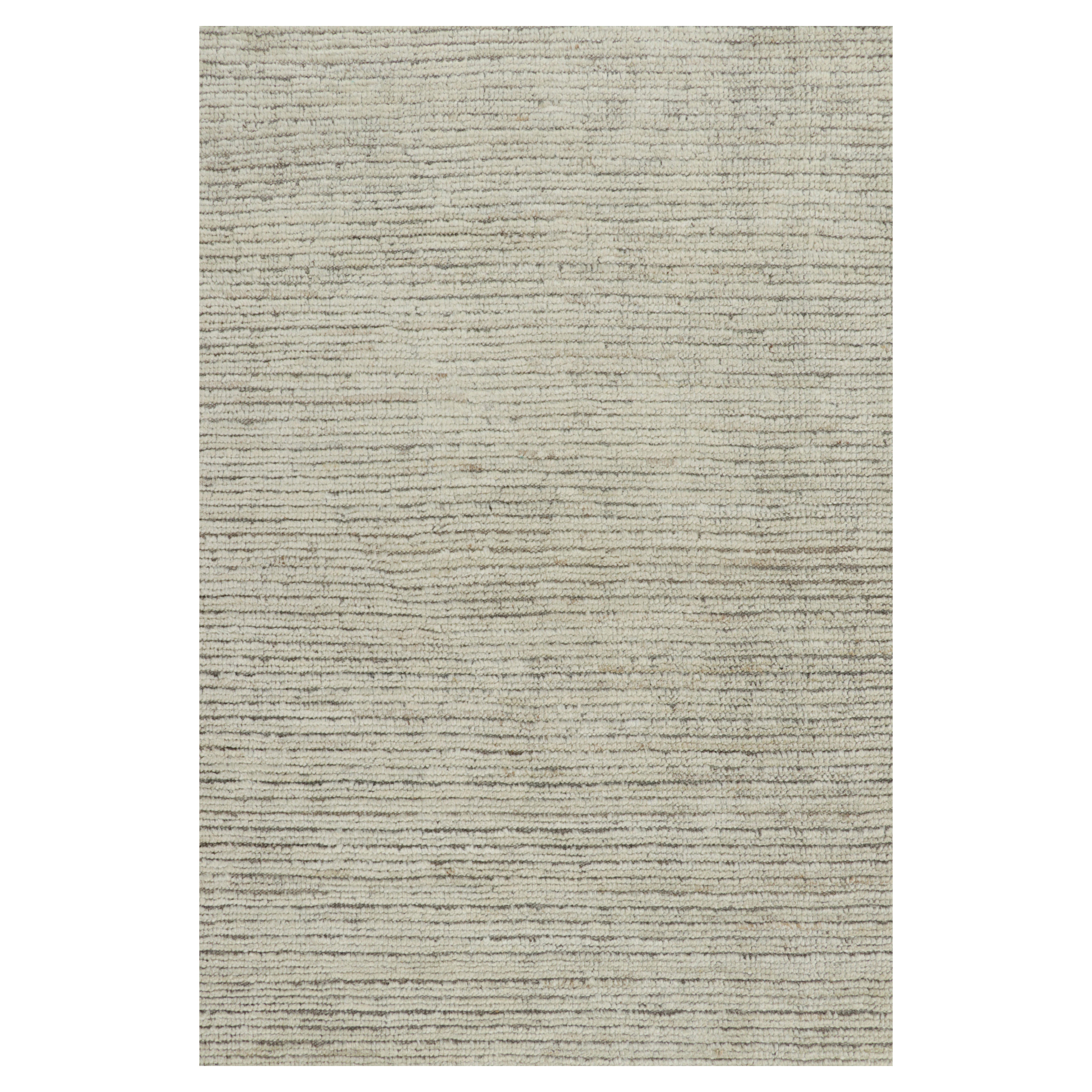 Rug & Kilim’s Oversized Kilim with Beige and White Textural Stripes and Striae