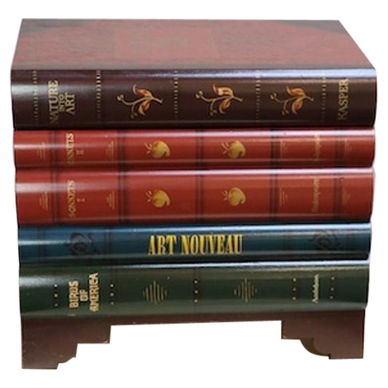 Vintage Trompe L'oeil Faux Stacked Books Chest / Decorative Box by Don Andres