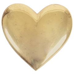 Massive Brass Paperweight in the Shape of a Heart, 1950s
