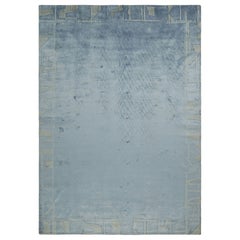 Rug & Kilim’s Custom Rug Design in Blue Open Field with White Accents
