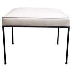 Vintage Mid-Century American Modern Wrought Iron Stool/Ottoman by Paul McCobb