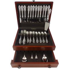 Grande Baroque by Wallace Sterling Silver Flatware Set 12 Service Dinner 53 Pcs