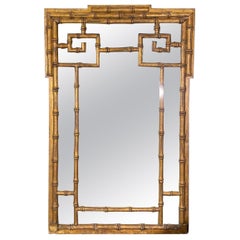 Miroir italien en faux bambou