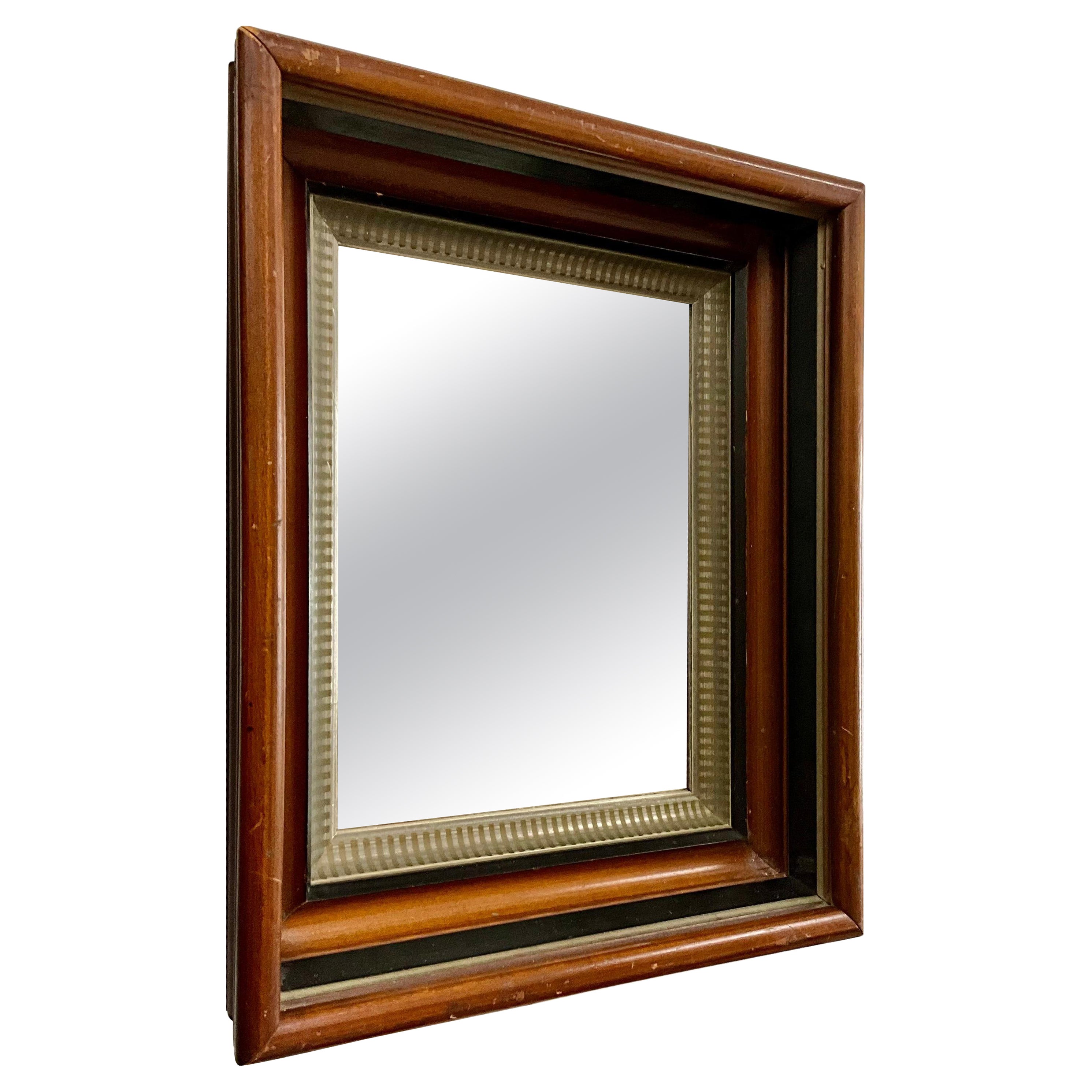 Specchio della fine del XIX secolo/inizio del XX secolo con cornice in Wood decorata