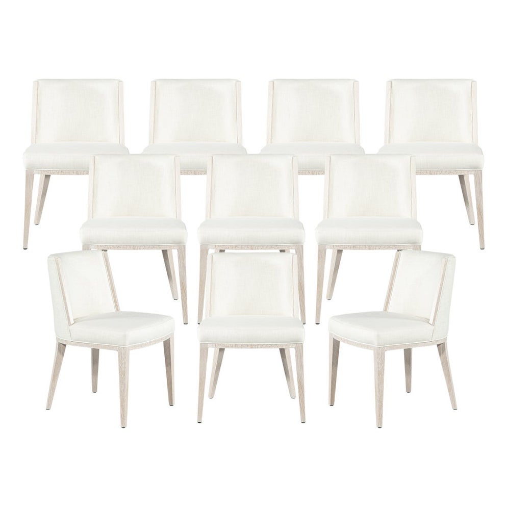 Set of 10 Carrocel Custom Modern Oak Dining Chair in Bleached Finish