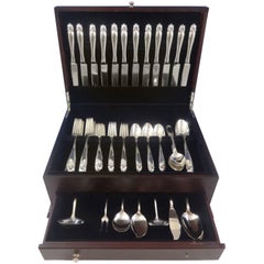 Vintage King Christian by Wallace Sterling Silver Flatware Set for 12 Service 67 Pieces