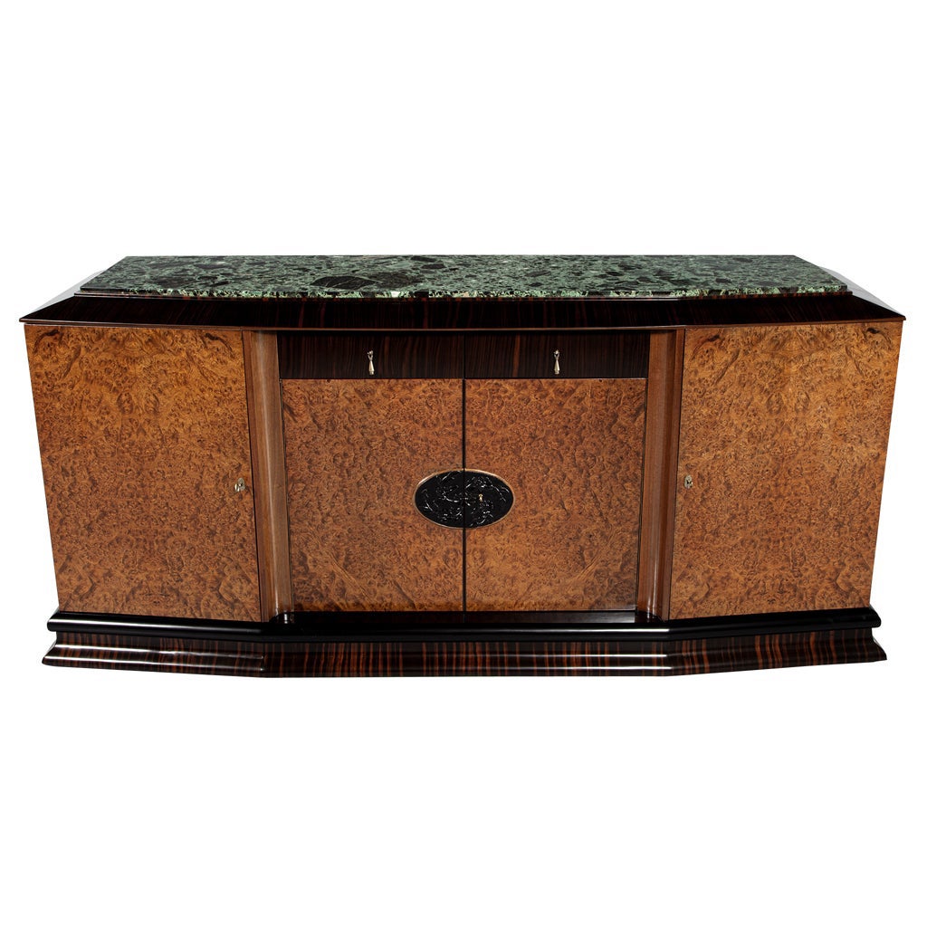 Buffet ancien à plateau de marbre Art Deco