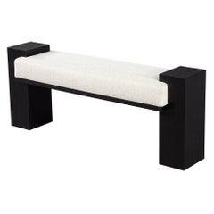 Custom Modern Black Oak Bench
