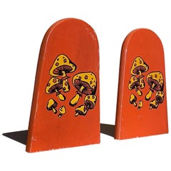 Vintage Groovy Mushroom Bookends