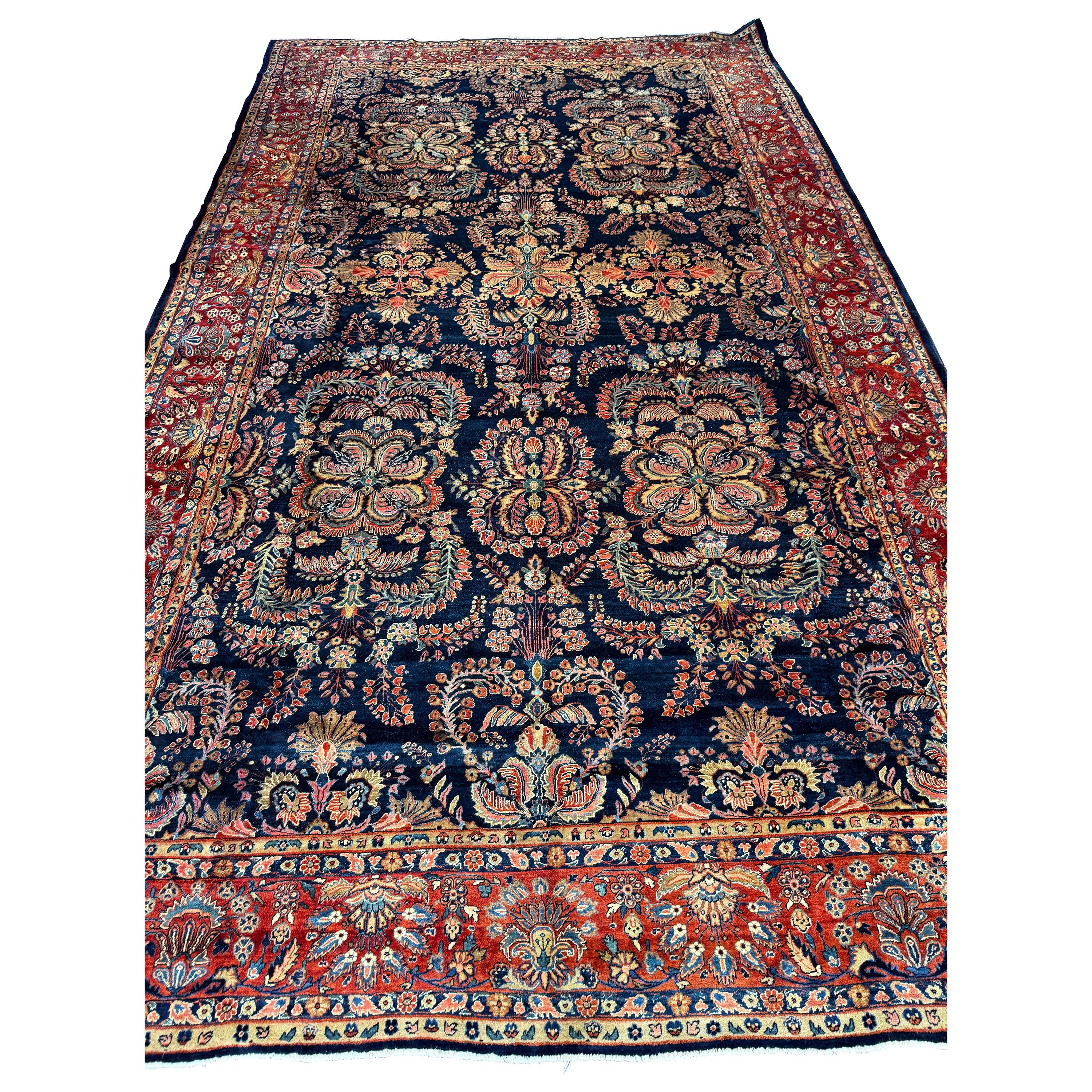 Extremely high quality wool. 
Rare blue background 
