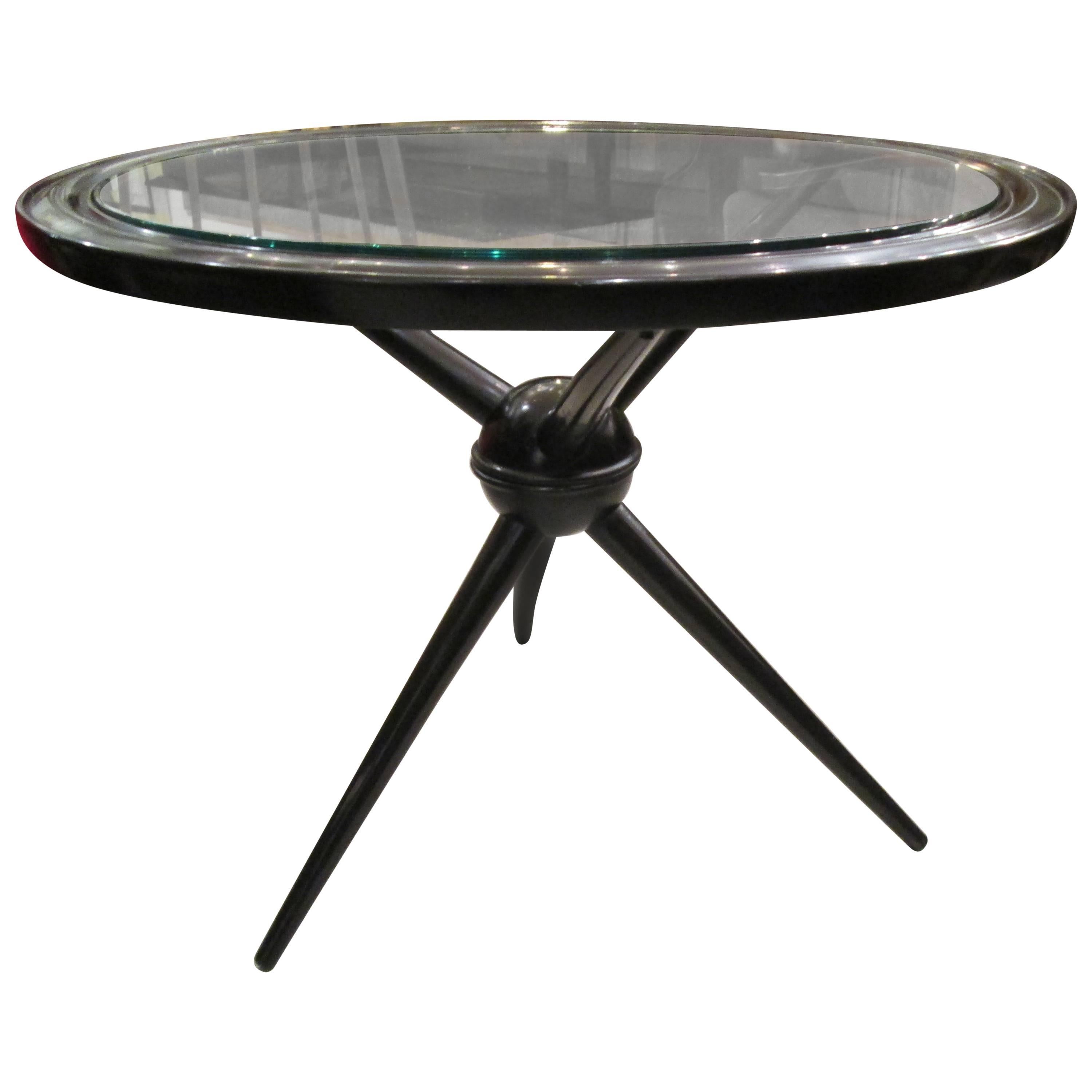 Italian Mid-Century Glass-Top Coffee Table