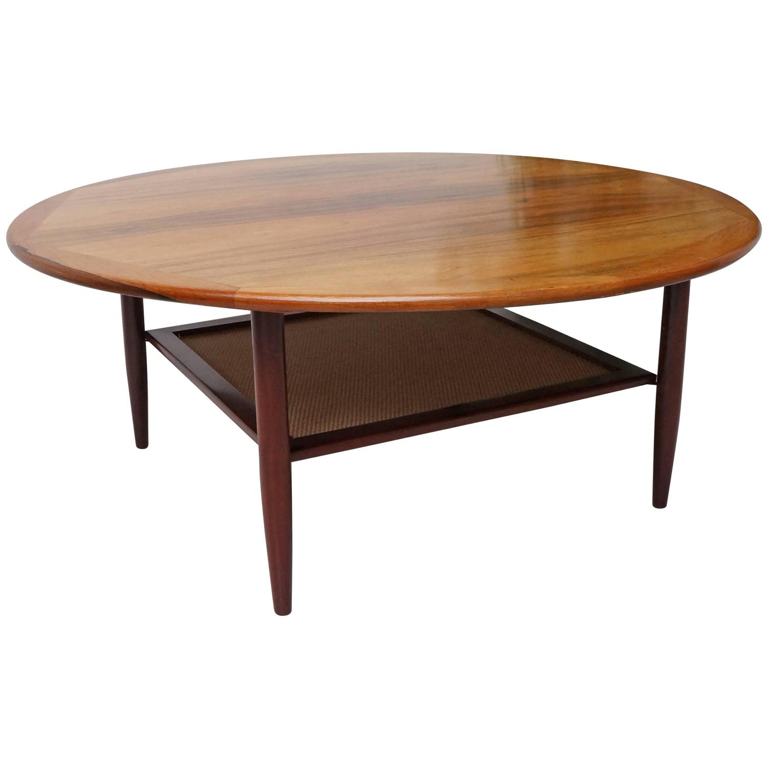 Large Round Wooden Coffee Table 1960s at 1stdibs