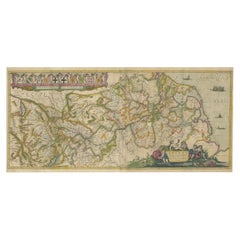 Original Map of the Rhine River in the Holy Roman Empire by Janssonius, c.1645